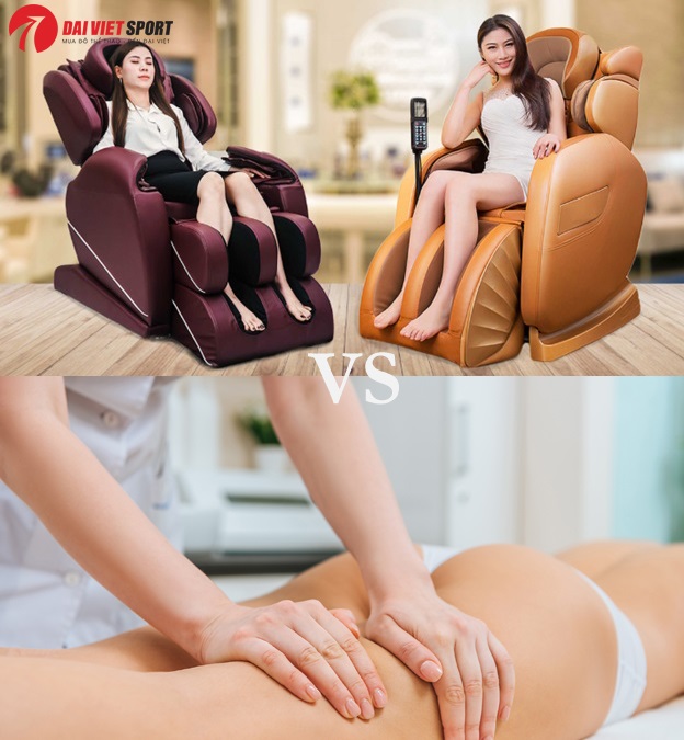 So sánh ghế massage toàn thân và người mát xa